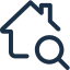 icono casa con lupa